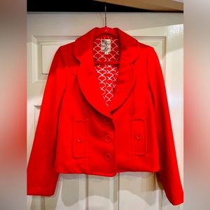 Anthropologie Tulle Brand Orange Coat Jacket